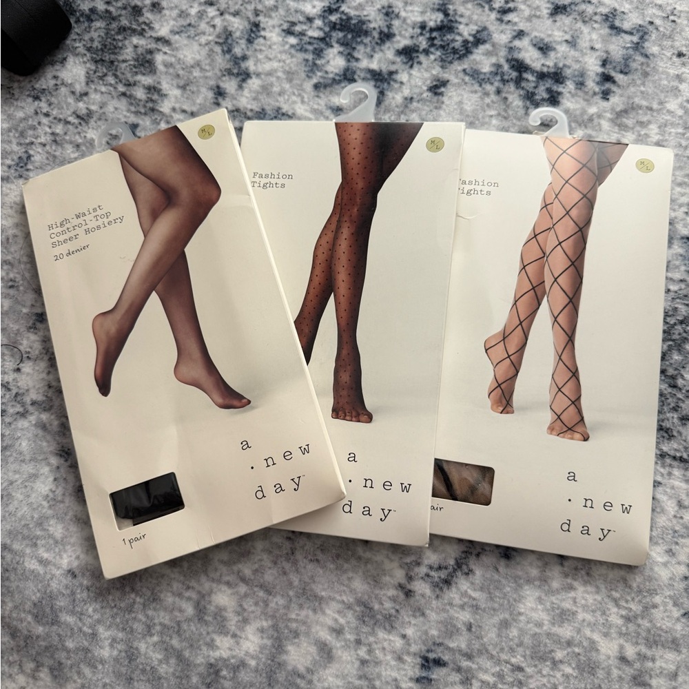 A New Day Sheer and Patterned Tights Set